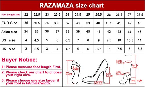 RAZAMAZA Zapatos de Mujer Medio Botas con Flecos Botines (43 EU, Beige)