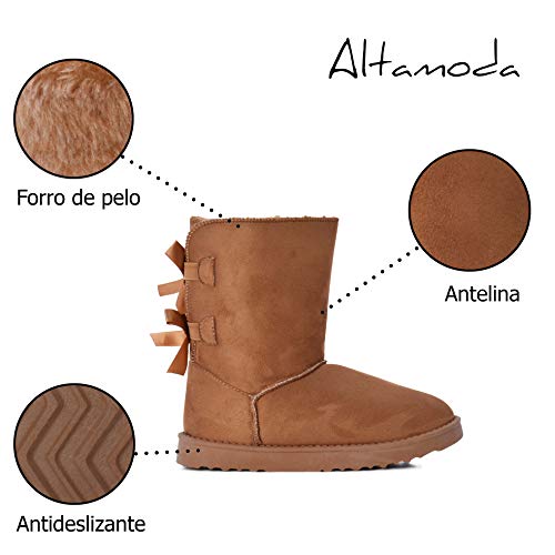 Rebajas Botas Estilo Australiano con Forro de Pelo y Cierre Elástico. (40)