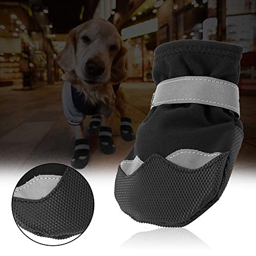 Redxiao 【??????? ?? ????? ??????】 Botas para Perros, 4 Piezas Antideslizantes, Impermeable, Suave, cálido, Duradero, con diseño Ajustable y cómodo para la Lluvia de Perros(3#)