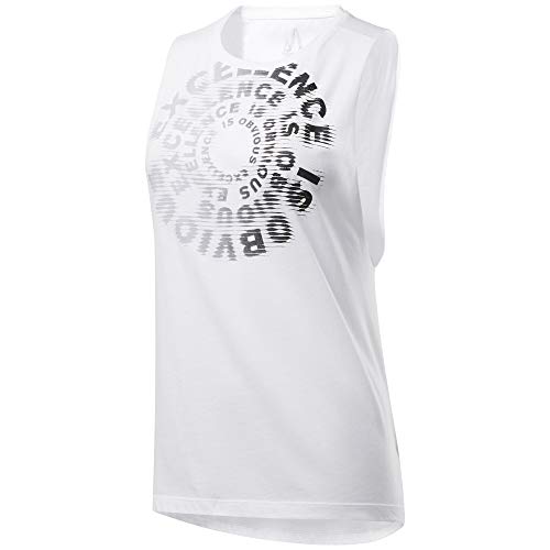 Reebok CF Excellence Is Obvious Muscle Tank Camiseta sin Mangas, Mujer, Blanco (White), S