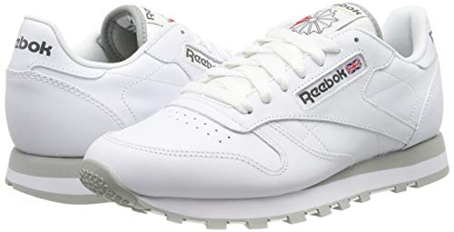 Reebok Classic Leather - Zapatillas de cuero para hombre, color blanco (int-white / lt. grey), talla 45