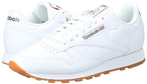 Reebok Classic Leather - Zapatillas de cuero para hombre, color blanco (white / gum 2), talla 45