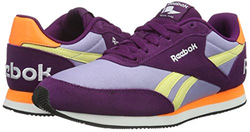 Reebok Royal CL Jog 2RS, Zapatillas de Running para Mujer, Morado/Naranja/Amarillo/Negro (Celestial Orch/Violet/Ele Pea/Yel Fil/Bl), 38 EU