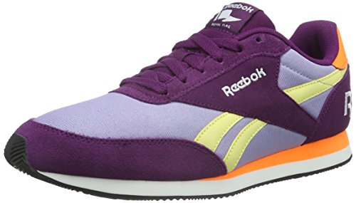 Reebok Royal CL Jog 2RS, Zapatillas de Running para Mujer, Morado/Naranja/Amarillo/Negro (Celestial Orch/Violet/Ele Pea/Yel Fil/Bl), 38 EU