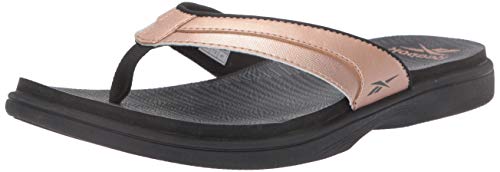 Reebok Women's Sprint Flip Flop, Rose Gold/Black, 6 B US