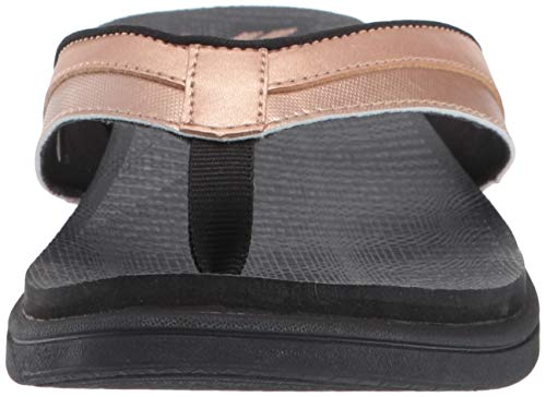 Reebok Women's Sprint Flip Flop, Rose Gold/Black, 6 B US