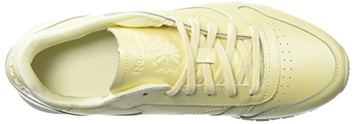 Reebok Zapatillas de satén CL LTHR para mujer, amarillo (Amarillo (mid-washed yellow)), 40 EU