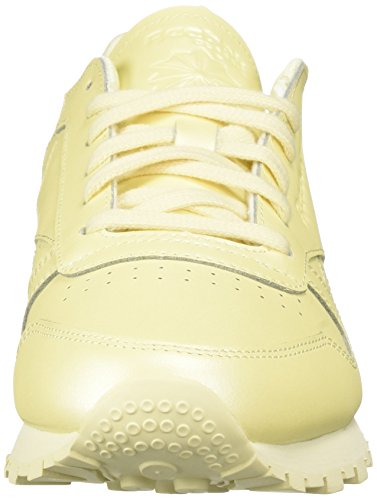 Reebok Zapatillas de satén CL LTHR para mujer, amarillo (Amarillo (mid-washed yellow)), 40 EU