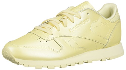 Reebok Zapatillas de satén CL LTHR para mujer, amarillo (Amarillo (mid-washed yellow)), 40 EU