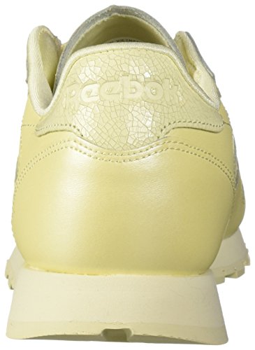 Reebok Zapatillas de satén CL LTHR para mujer, amarillo (Amarillo (mid-washed yellow)), 40 EU