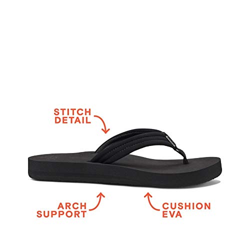Reef Cushion Breeze, Sandalias Flip-Flop Mujer, Negro, 40 EU