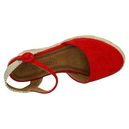 REFRESH 69569 Zapatilla con CUÑA Mujer Alpargatas Rojo 36