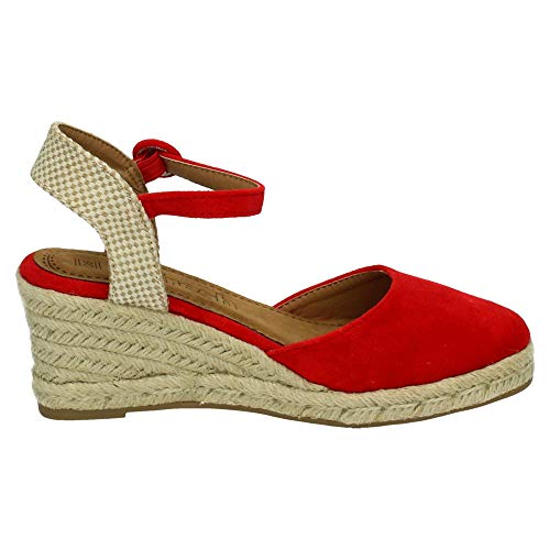 REFRESH 69569 Zapatilla con CUÑA Mujer Alpargatas Rojo 38