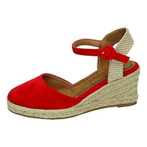 REFRESH 69569 Zapatilla con CUÑA Mujer Alpargatas Rojo 38