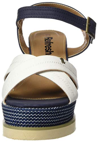 Refresh 69595.0, Sandalias con Plataforma Mujer, Blanco, 38 EU