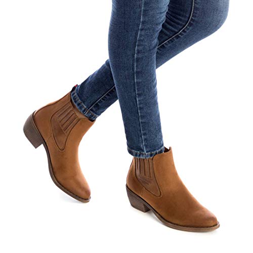 REFRESH - Botín Campera de Tela para Mujer - Color Marrón