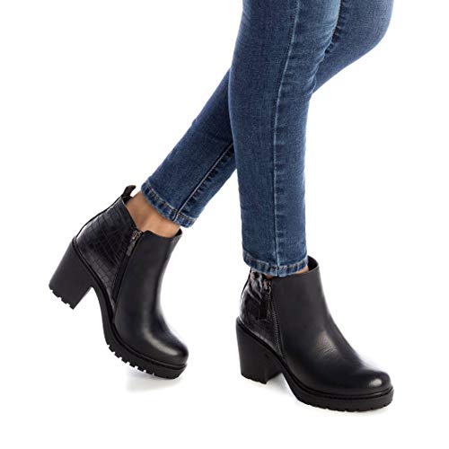 REFRESH - Botín Casual con Tacón para Mujer - Color Negro