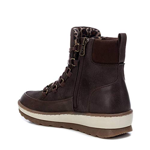 REFRESH - Botín Militar de Tela para Mujer - Color Marrón