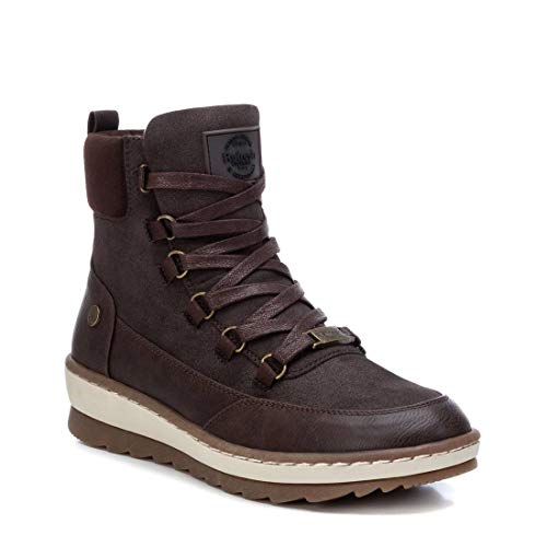 REFRESH - Botín Militar de Tela para Mujer - Color Marrón