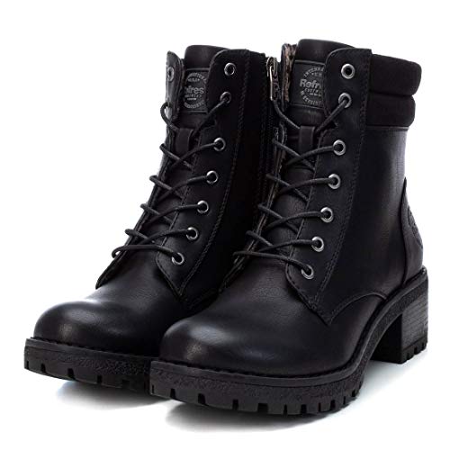 REFRESH - Botín Militar para Mujer - Color Negro