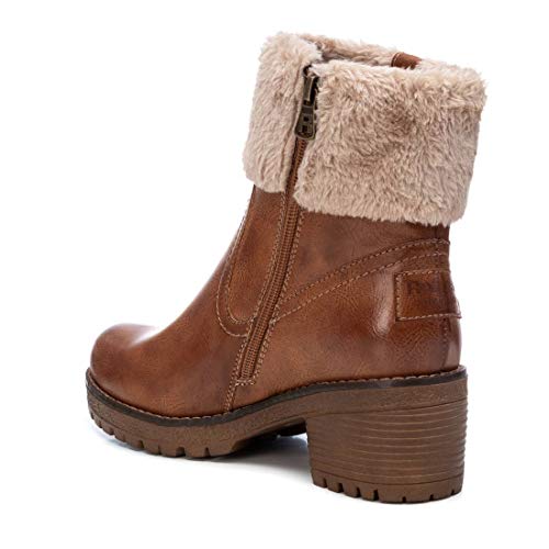 REFRESH - Botín Motera con Tacón Bajo para Mujer - Color Marrón