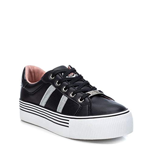 REFRESH - Zapatilla Casual para Mujer - Cierre con Cordones - Color Negro - Talla 38