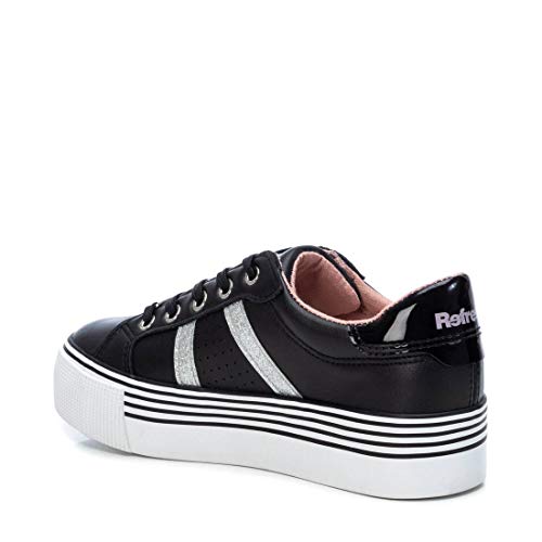 REFRESH - Zapatilla Casual para Mujer - Cierre con Cordones - Color Negro - Talla 38