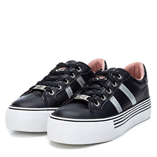 REFRESH - Zapatilla Casual para Mujer - Cierre con Cordones - Color Negro - Talla 38