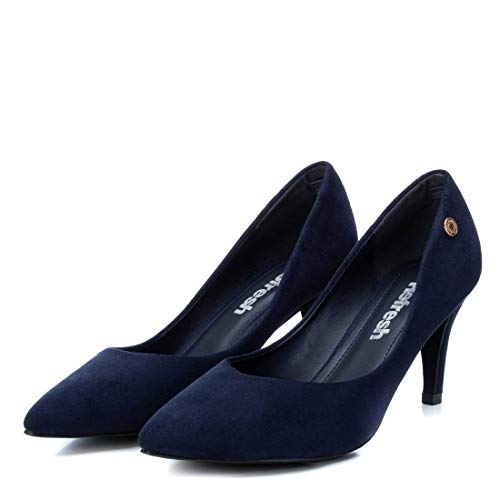 REFRESH - Zapato de salón de Antelina para Mujer - Tacón Fino 7cm - Navy - 39 EU