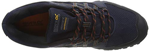 Regatta edgepoint III' Waterproof Walking Shoes, Zapatillas de Senderismo Hombre, Azul (Navy/Burnt Umbre Qfd), 45 EU