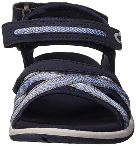 Regatta Santa Clara' Padded Backstrap Shock Absorbing Eva Footbed Rubber Outsole Sandals, Sandalias Deportivas Mujer, Cielos Azul Marino/Azul, 41 EU