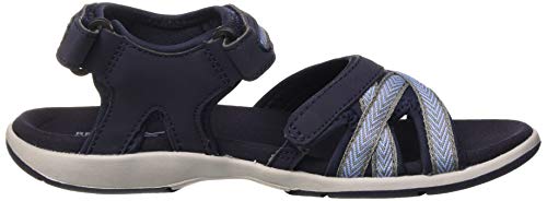 Regatta Santa Clara' Padded Backstrap Shock Absorbing Eva Footbed Rubber Outsole Sandals, Sandalias Deportivas Mujer, Cielos Azul Marino/Azul, 41 EU