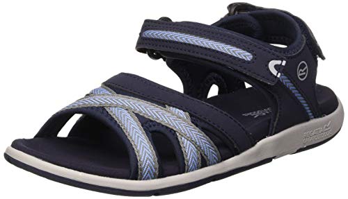 Regatta Santa Clara' Padded Backstrap Shock Absorbing Eva Footbed Rubber Outsole Sandals, Sandalias Deportivas Mujer, Cielos Azul Marino/Azul, 41 EU