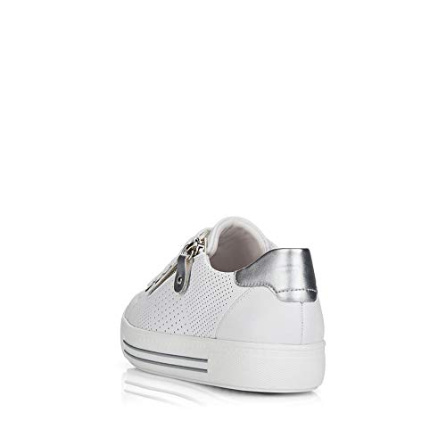 Remonte D0911 - Zapatillas bajas para mujer, color Blanco, talla 41 EU