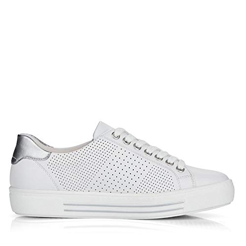Remonte D0911 - Zapatillas bajas para mujer, color Blanco, talla 41 EU