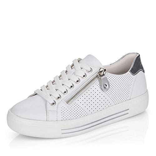 Remonte D0911 - Zapatillas bajas para mujer, color Blanco, talla 41 EU