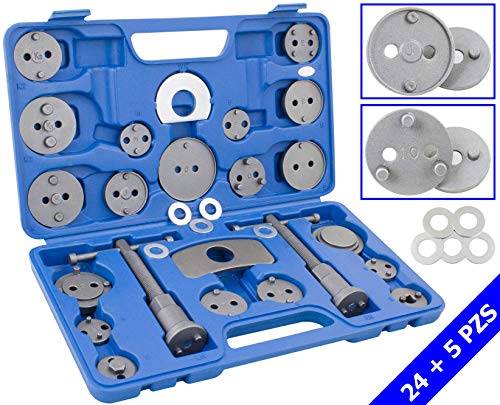 REPOSICIONADOR DE PISTONES DE FRENOS DE 24 + 5 PIEZAS para cambiar las pastillas o zapatas de freno
