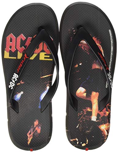 Rider ACDC Thong Ad, Chanclas Unisex Adulto, Color: Negro y Rojo 9335 0, 45/46 EU