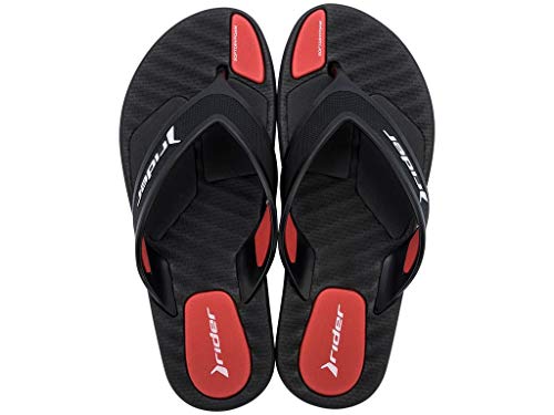 Rider R Line Plus II AD, Chanclas Hombre, White/Black/Red, 43 EU