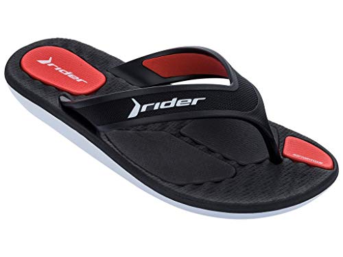 Rider R Line Plus II AD, Chanclas Hombre, White/Black/Red, 43 EU