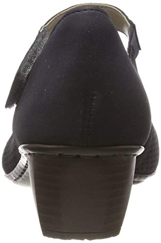 Rieker 41743-14, Zapatos de Tacón Mujer, Blau (Pazifik 14), 36 EU