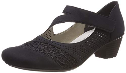 Rieker 41743-14, Zapatos de Tacón Mujer, Blau (Pazifik 14), 36 EU