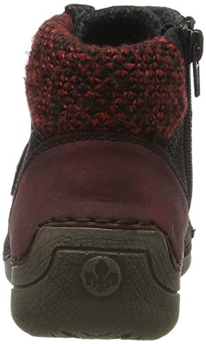 Rieker 52513-36, Botines Mujer, Multicolor (Bordeaux/Schwarz/Leaf/Brandy/Senf 36), 38 EU