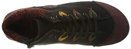 Rieker 52513-36, Botines Mujer, Multicolor (Bordeaux/Schwarz/Leaf/Brandy/Senf 36), 38 EU