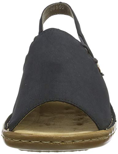 Rieker 608D1-14, Sandalias Punta Cerrada Mujer, Blau (Pazifik 14), 36 EU