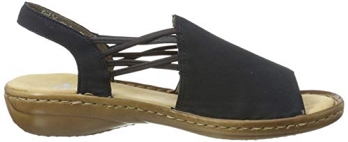 Rieker 608D1-14, Sandalias Punta Cerrada Mujer, Blau (Pazifik 14), 36 EU