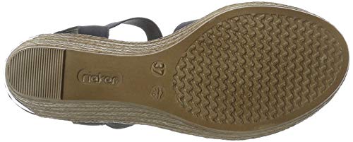 Rieker 62461-16, Sandalias Punta Cerrada Mujer, Azul (Pazifik/Marine/Heaven 16), 37 EU