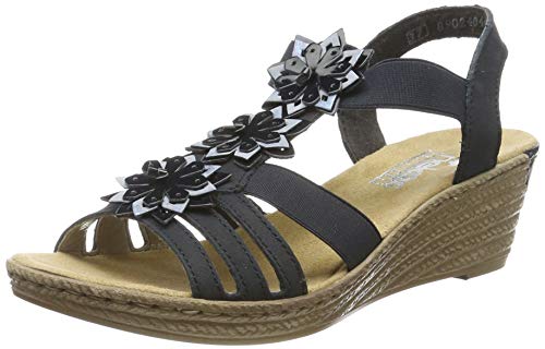 Rieker 62461-16, Sandalias Punta Cerrada Mujer, Azul (Pazifik/Marine/Heaven 16), 37 EU