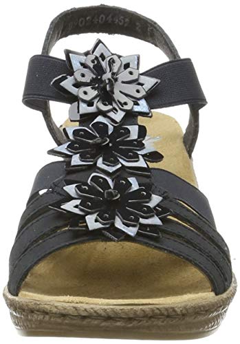 Rieker 62461-16, Sandalias Punta Cerrada Mujer, Azul (Pazifik/Marine/Heaven 16), 37 EU