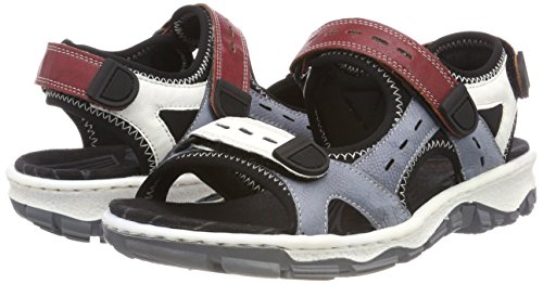 Rieker 68872, Sandalias Punta Cerrada Mujer, Mehrfarbig (Adria/Bianco/Rosso/Schwarz), 37 EU
